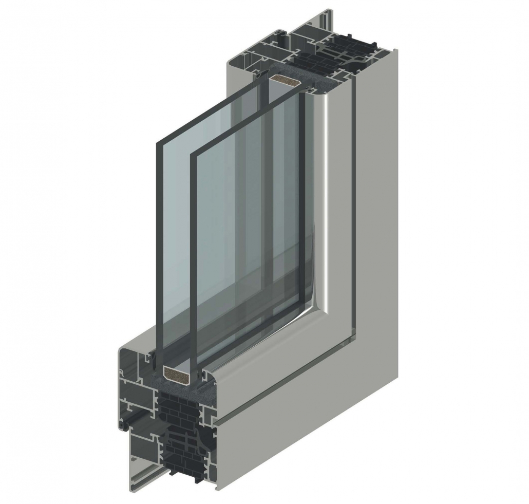TOP 75 - sezione sezione finestra in alluminio senza ponte termico